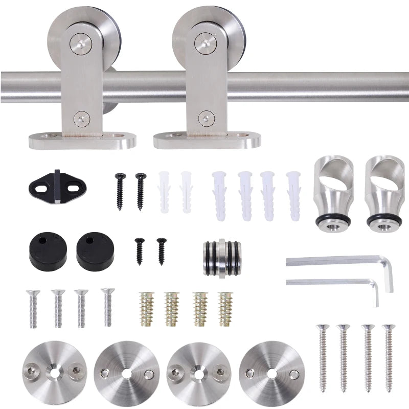 Sliding Door Hardware Kit for Easy Installation - For Single Door - 2m