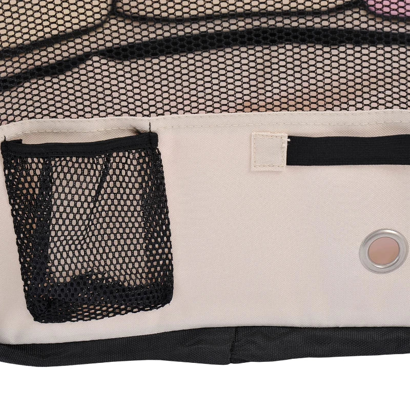 Portable Cat Dog Playpen - Indoor Outdoor Pet Pen for Puppies, Rabbits & Guinea Pigs - 90cm Dia x 41cm H - Pink