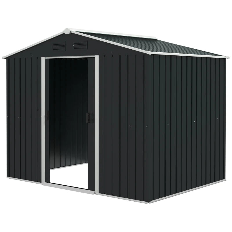 Dark Grey 8ft x 6ft Garden Storage Shed