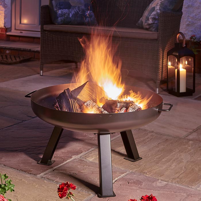 Outdoor Steel Fire Pit - 60cm