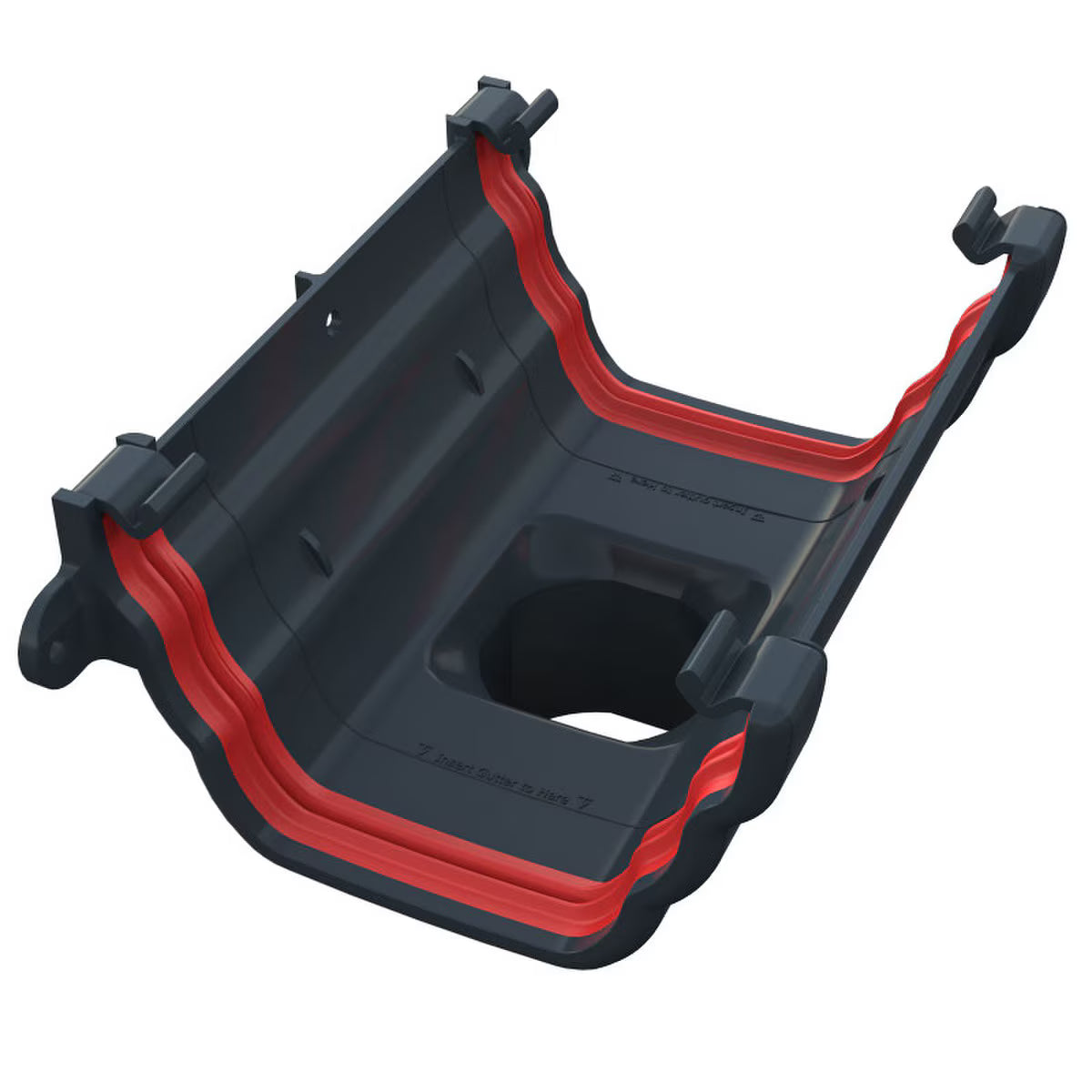 Freefoam Freeflow 135mm Ogee Gutter Running Outlet - Anthracite Grey