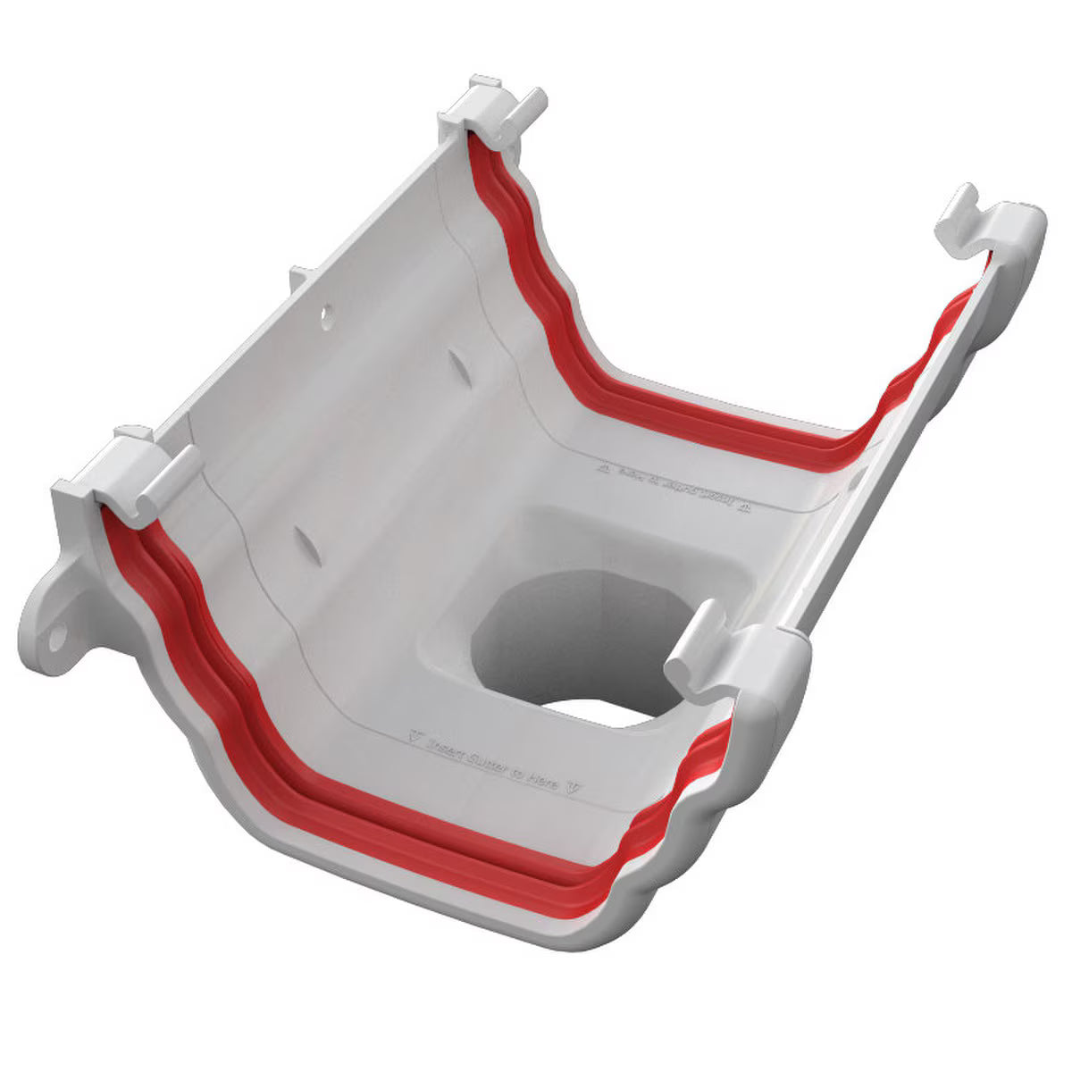 Freefoam Freeflow 135mm Ogee Gutter Running Outlet - White