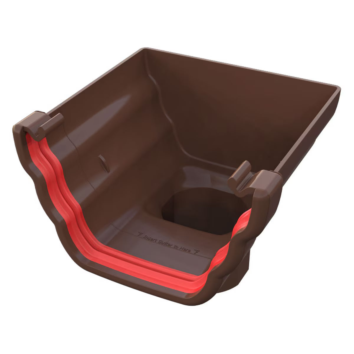 Freefoam Freeflow 135mm Ogee Gutter Stop End Outlet - Leather Brown