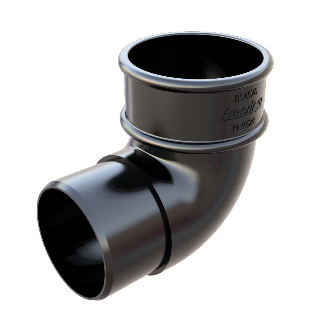Freefoam Freeflow 68mm Round Downpipe 90 Degree Offset Bend - Black