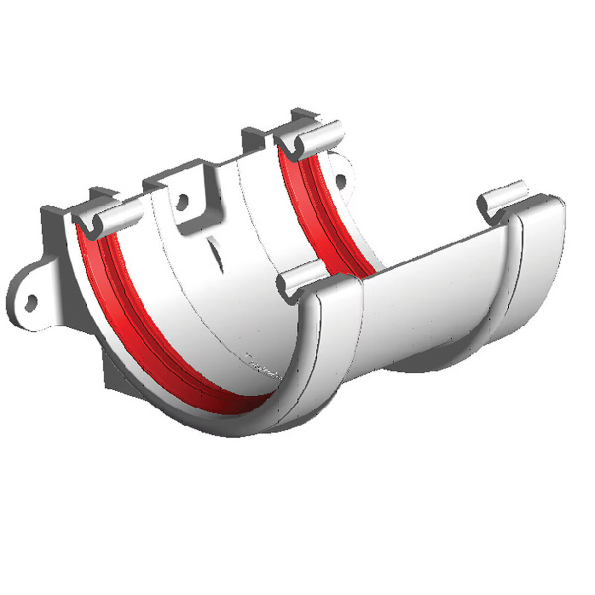Freefoam Freeflow 112mm Half Round Gutter Gutter Union Bracket - White