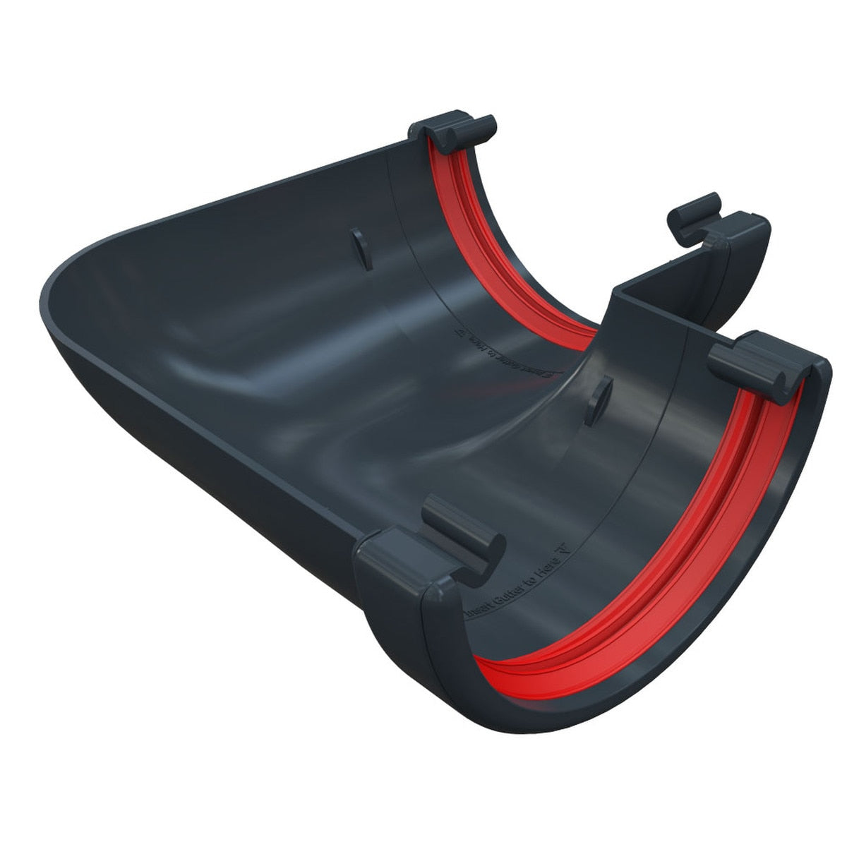 Freefoam Freeflow 112mm Half Round Gutter 90 Degree Gutter Angle - Anthracite Grey