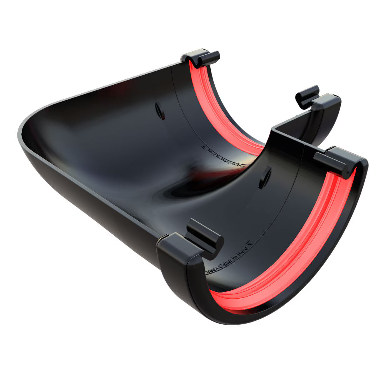 Freefoam Freeflow 112mm Half Round Gutter 90 Degree Gutter Angle - Black