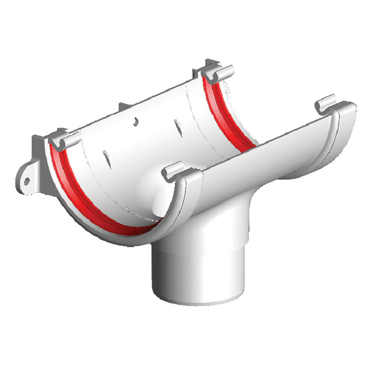 Freefoam Freeflow 112mm Half Round Gutter Running Outlet - White