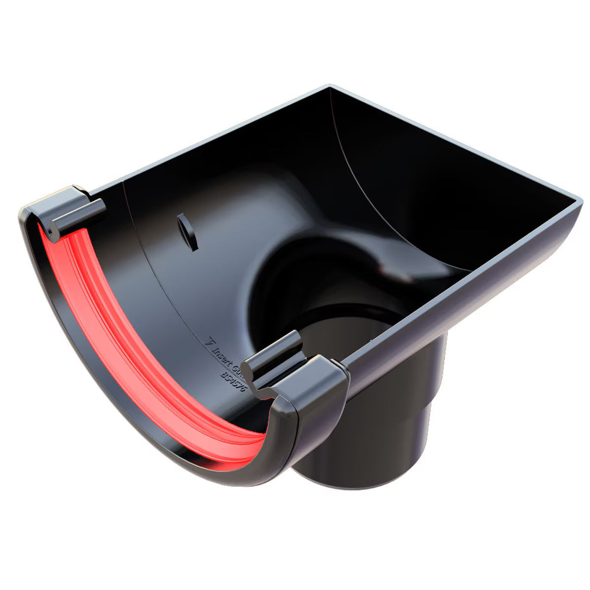Freefoam Freeflow 112mm Half Round Gutter Stop End Outlet - Black