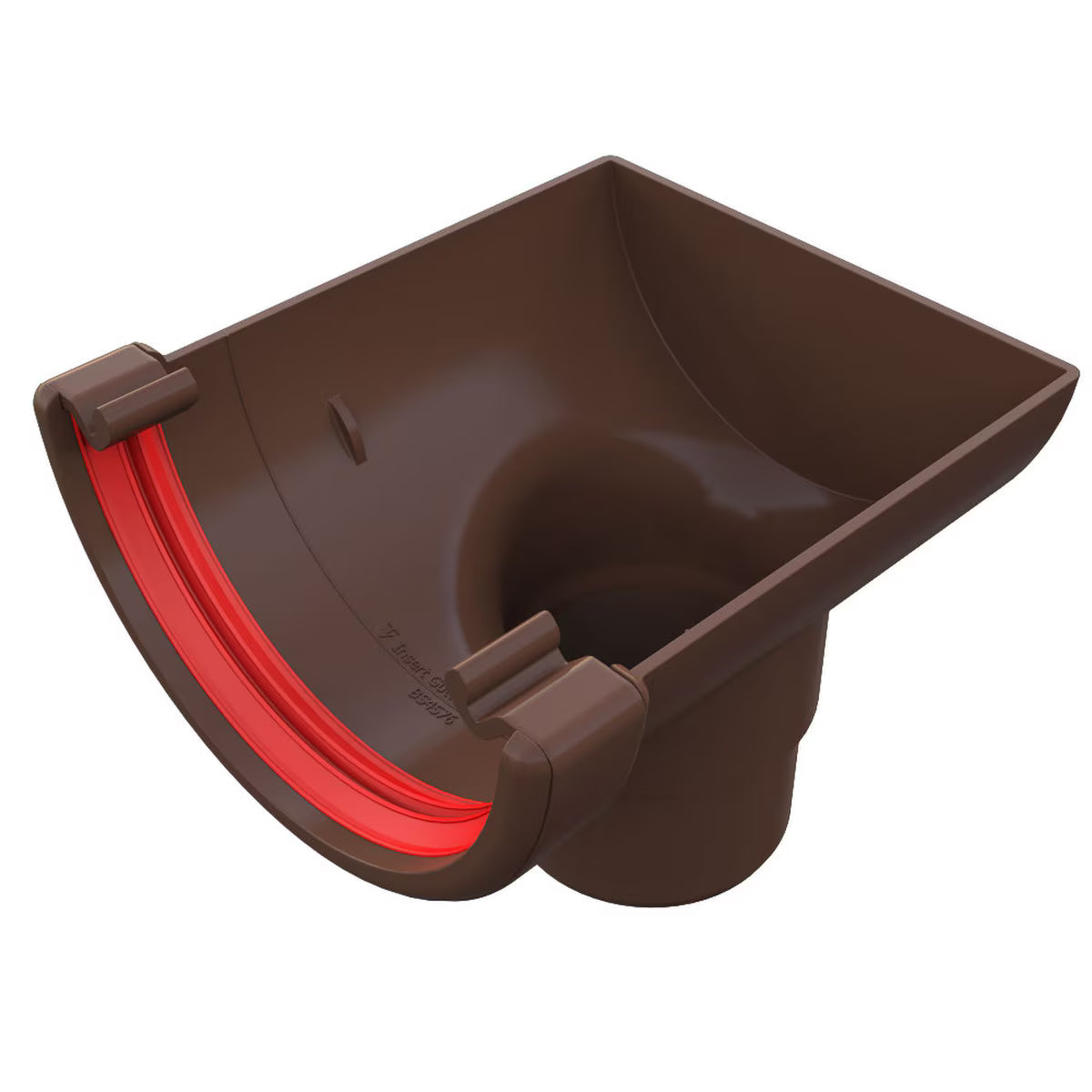Freefoam Freeflow 112mm Half Round Gutter Stop End Outlet - Leather Brown