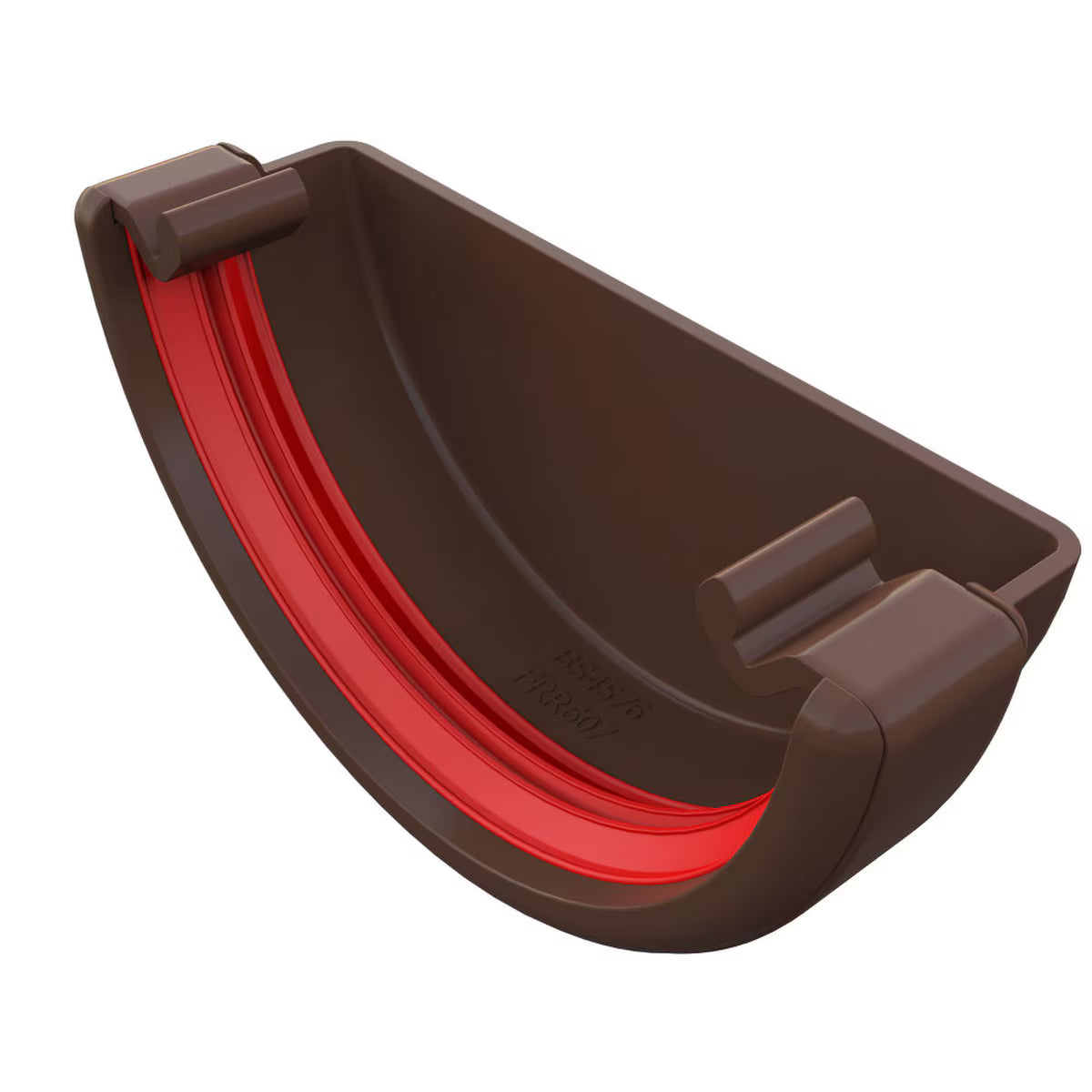 Freefoam Freeflow 112mm Half Round Gutter External Stop End - Leather Brown
