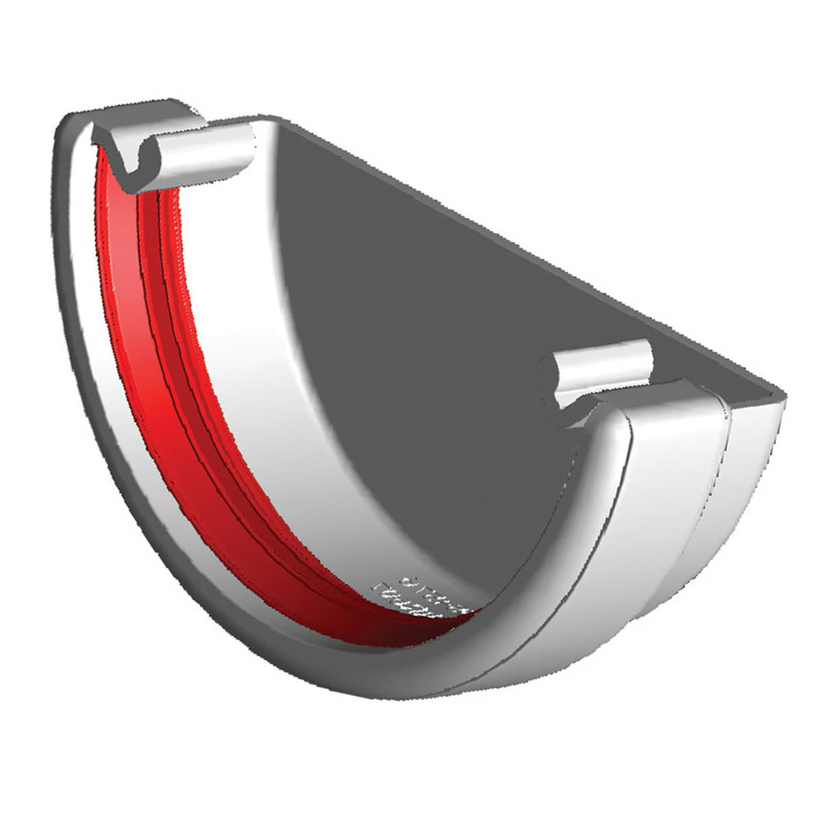 Freefoam Freeflow 112mm Half Round Gutter External Stop End - White