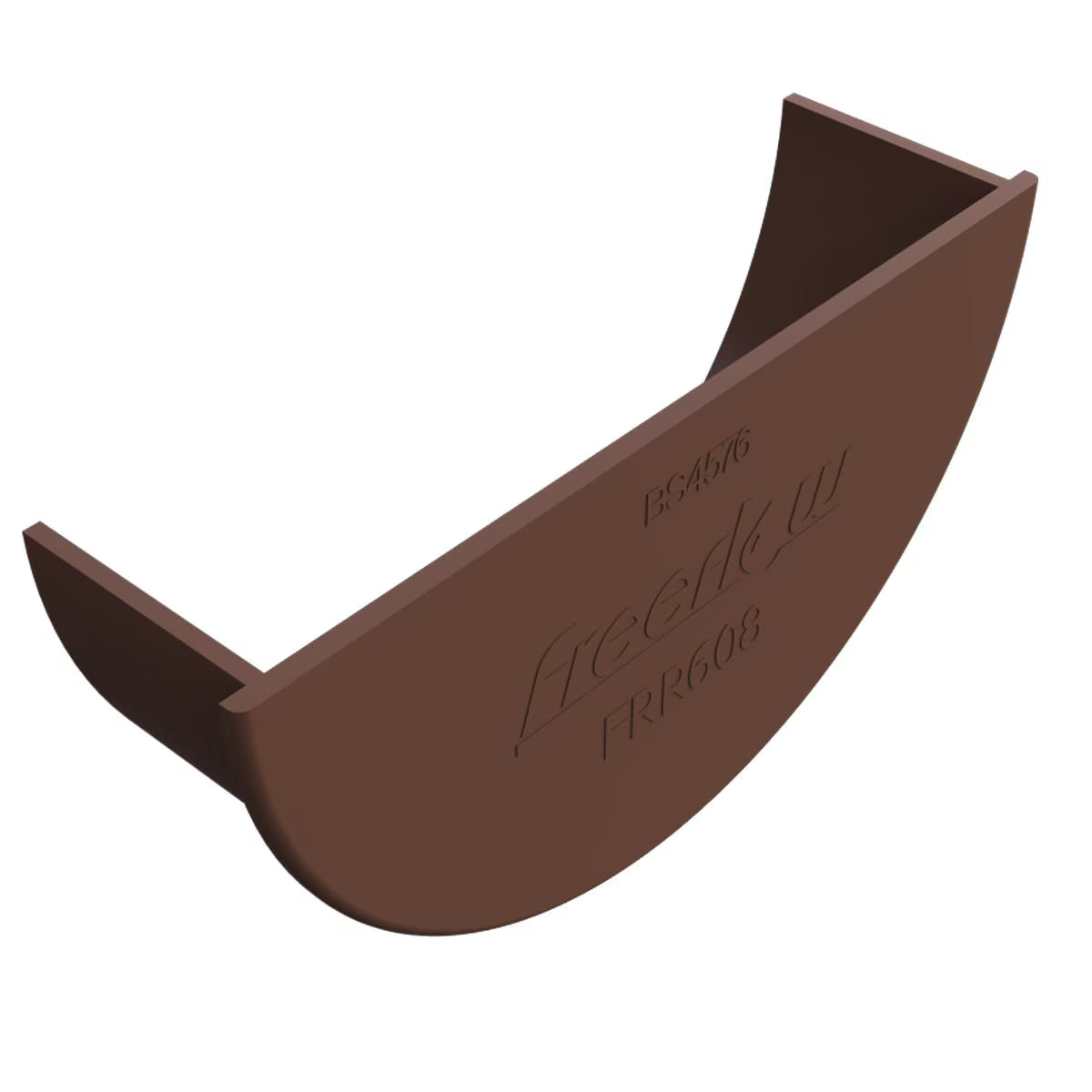 Freefoam Freeflow 112mm Half Round Gutter Internal Stop End - Leather Brown