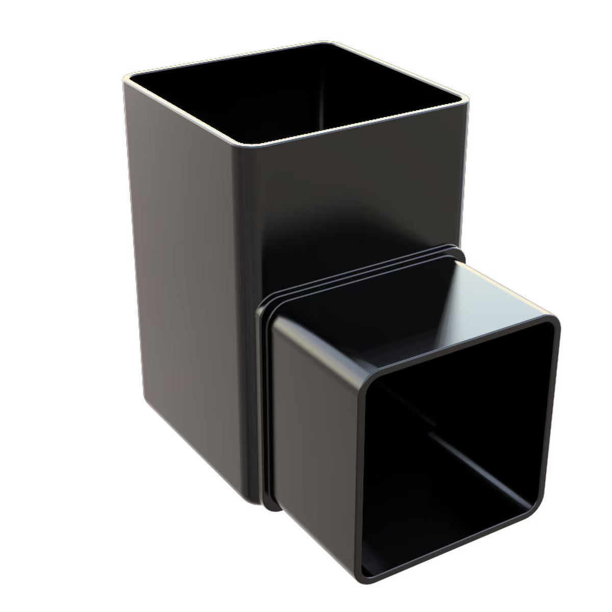 Freefoam Freeflow 65mm Square Downpipe 90 Degree Offset Bend - Black