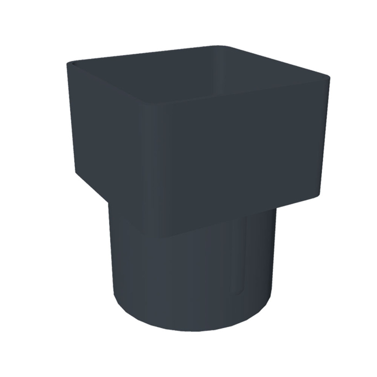 Freefoam Freeflow 65mm Square Downpipe Square-to-Round Pipe Adaptor - Anthracite Grey