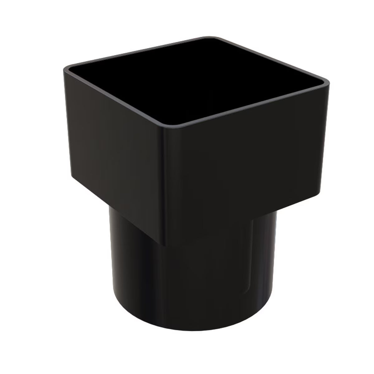Freefoam Freeflow 65mm Square Downpipe Square-to-Round Pipe Adaptor - Black
