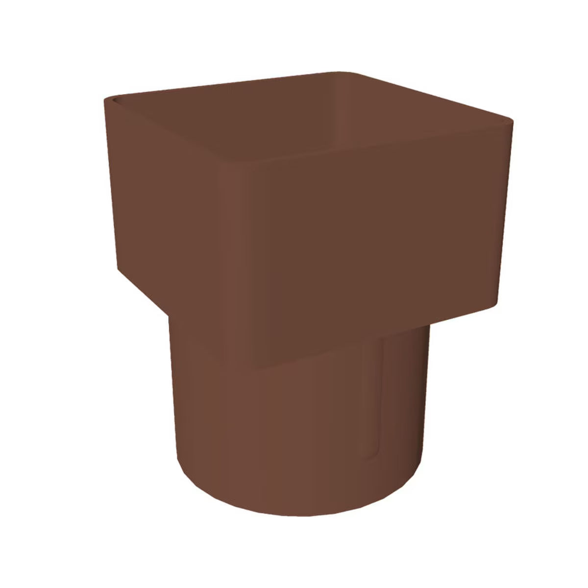 Freefoam Freeflow 65mm Square Downpipe Square-to-Round Pipe Adaptor - Leather Brown