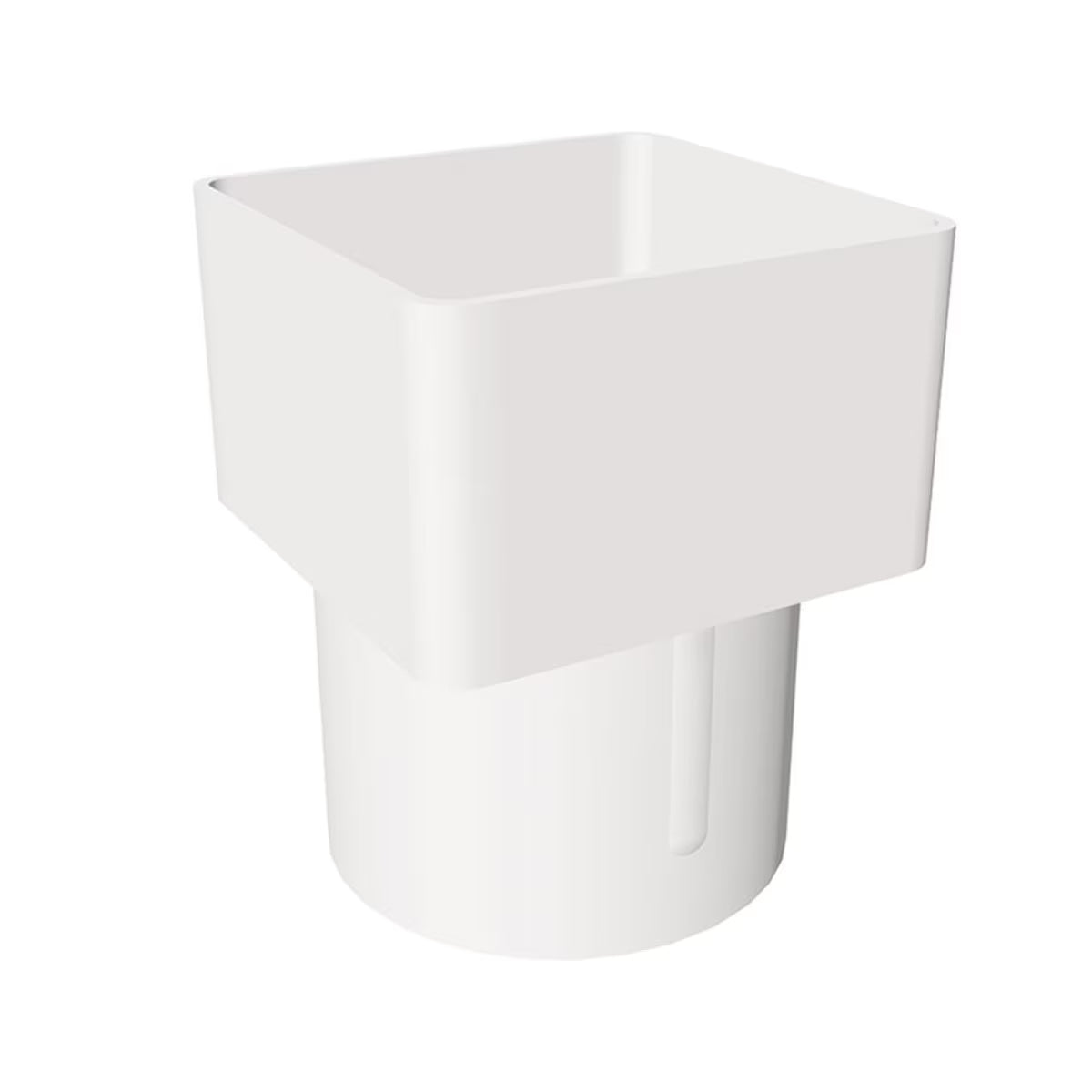 Freefoam Freeflow 65mm Square Downpipe Square-to-Round Pipe Adaptor - White