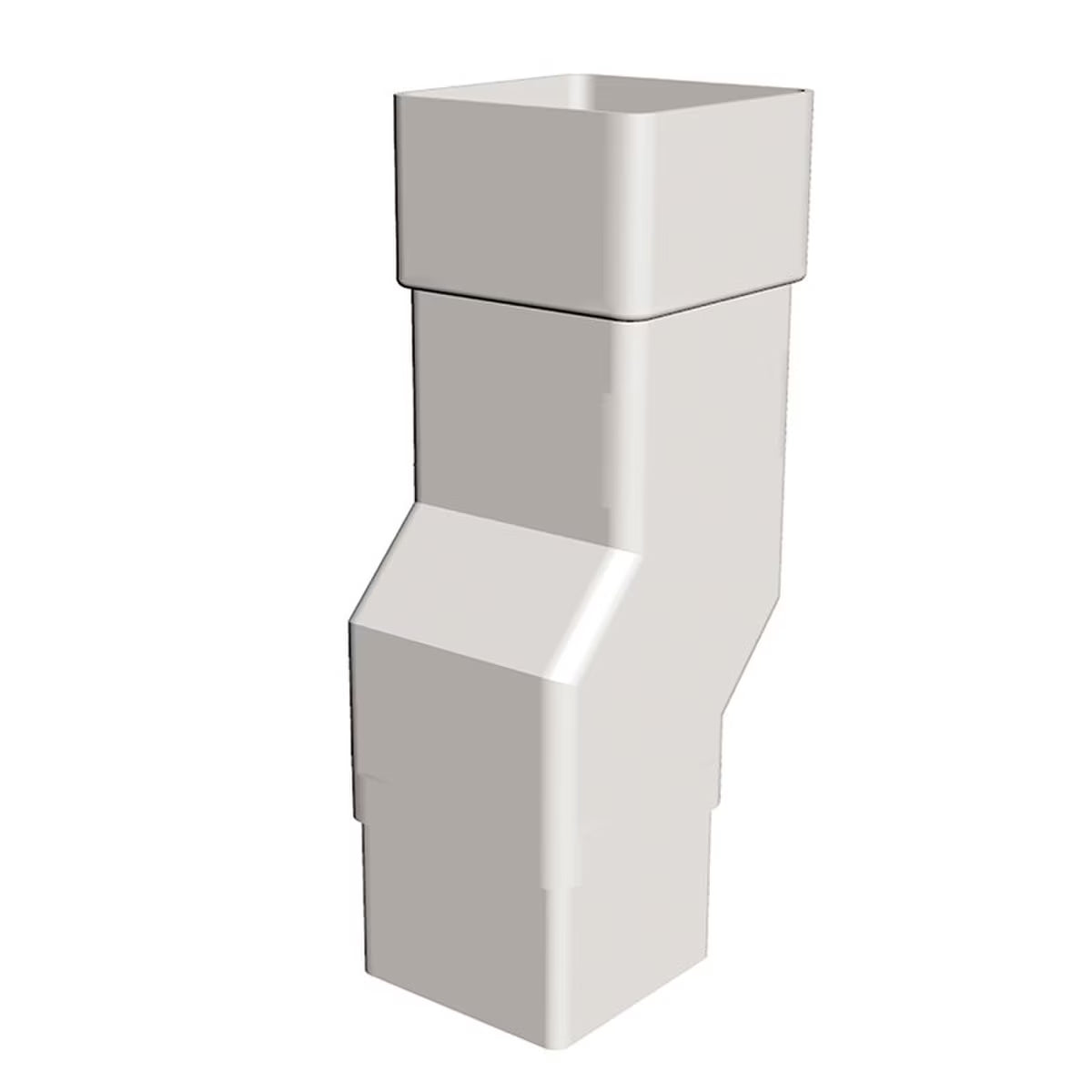 Freefoam Freeflow 65mm Square Downpipe Mini Offset - White