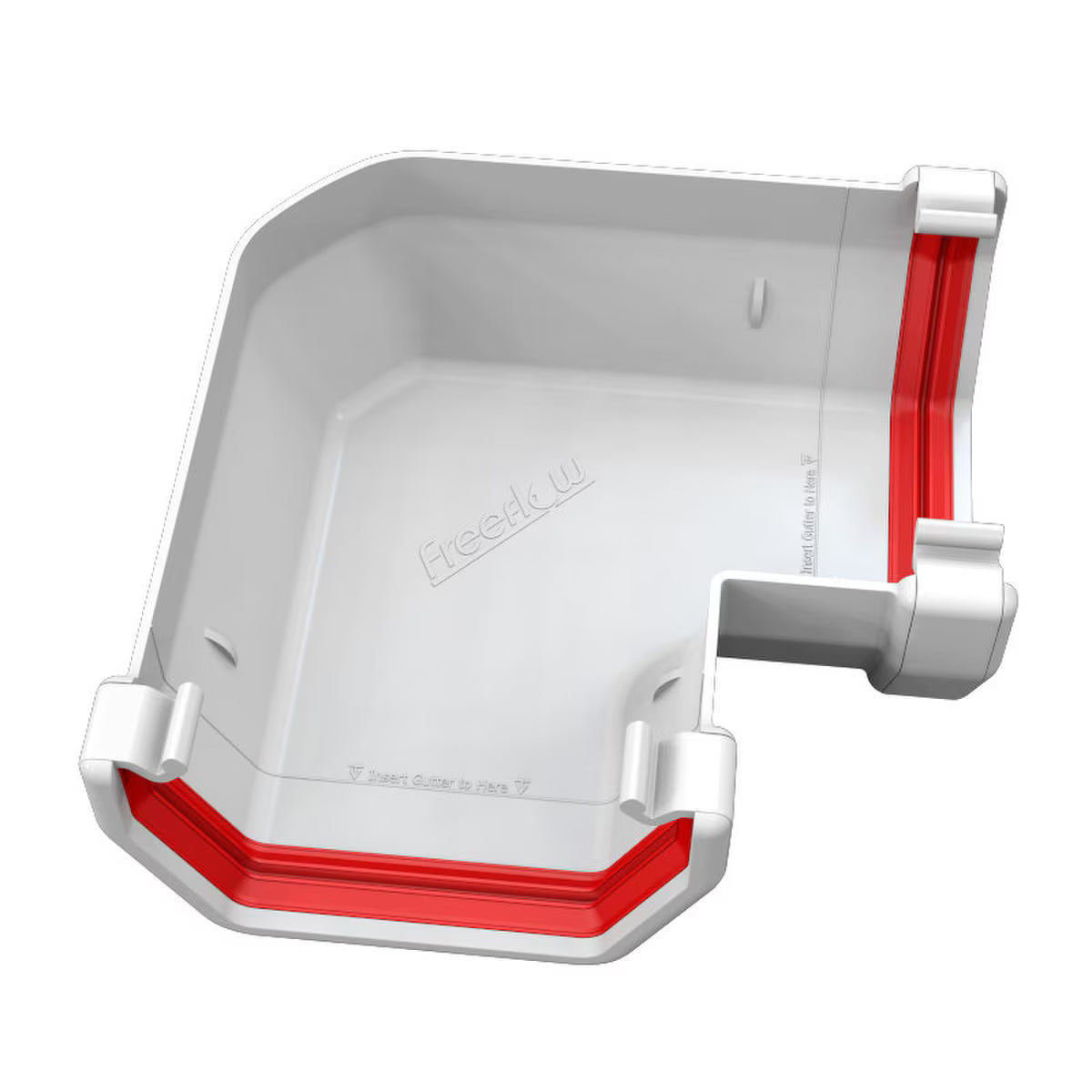 Freefoam Freeflow 114mm Square Gutter 90 Degree Gutter Angle - White