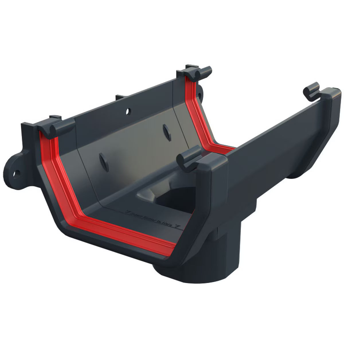 Freefoam Freeflow 114mm Square Gutter Running Outlet - Anthracite Grey