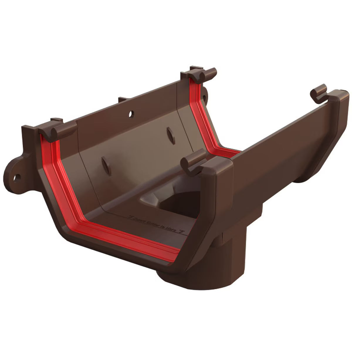 Freefoam Freeflow 114mm Square Gutter Running Outlet - Leather Brown