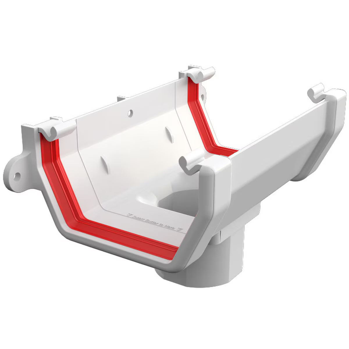 Freefoam Freeflow 114mm Square Gutter Running Outlet - White