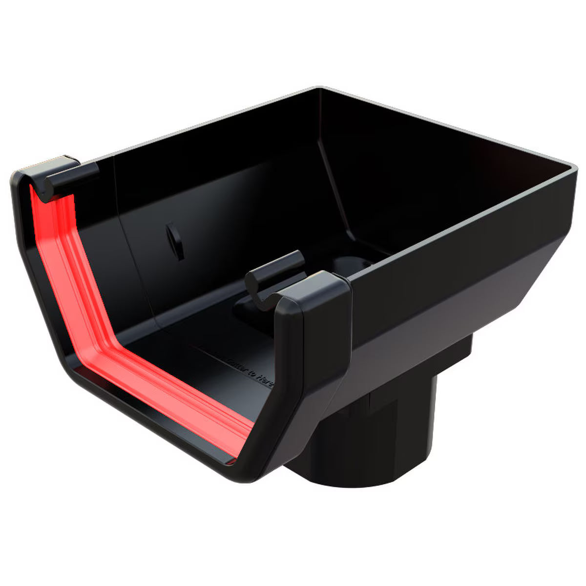Freefoam Freeflow 114mm Square Gutter Stop End Outlet - Black