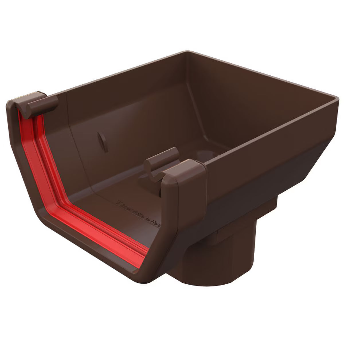 Freefoam Freeflow 114mm Square Gutter Stop End Outlet - Leather Brown