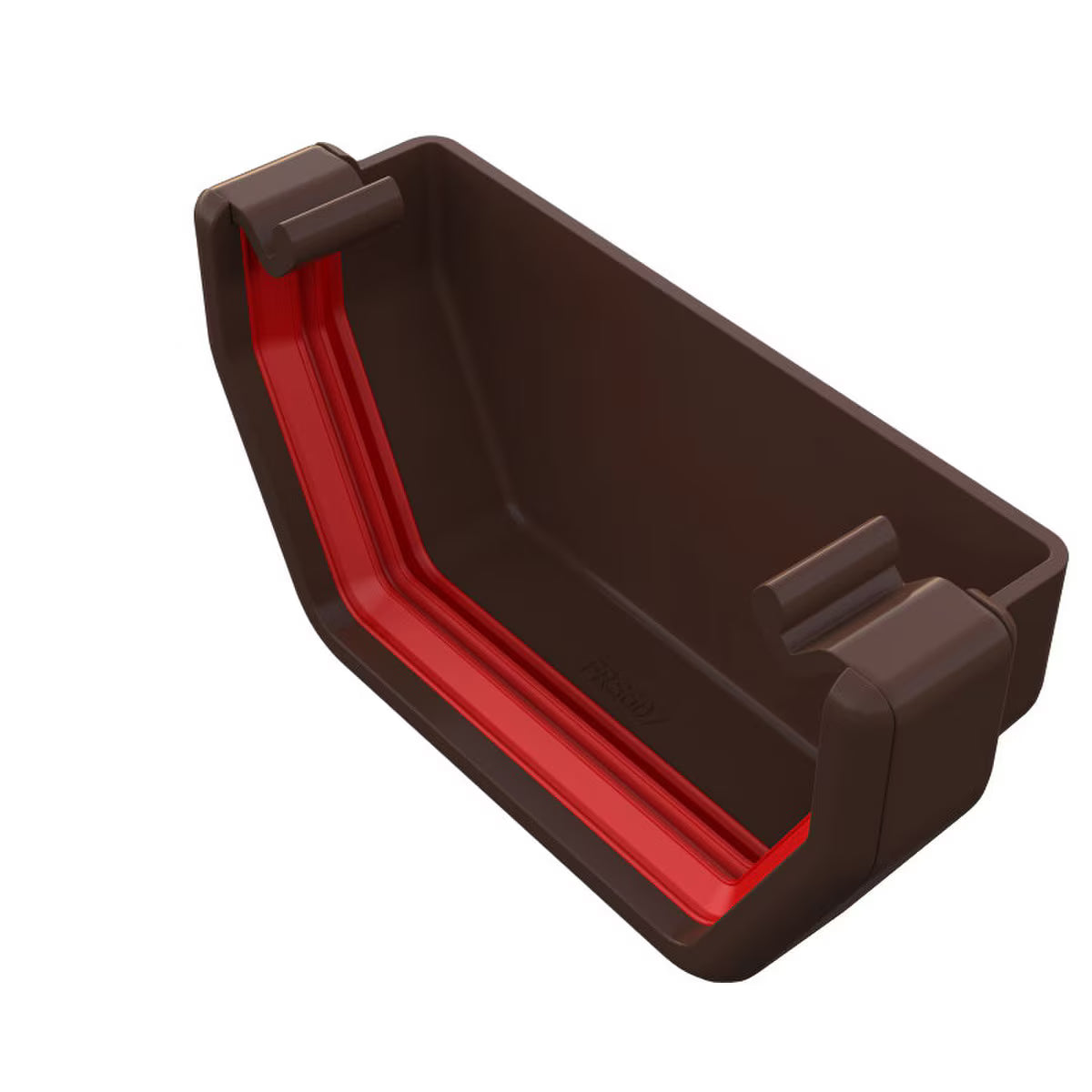 Freefoam Freeflow 114mm Square Gutter External Stop End - Leather Brown