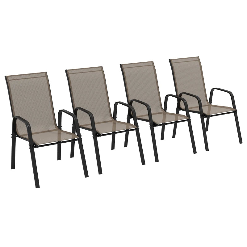 Grey Stackable Mesh Seat Chairs Set of 4