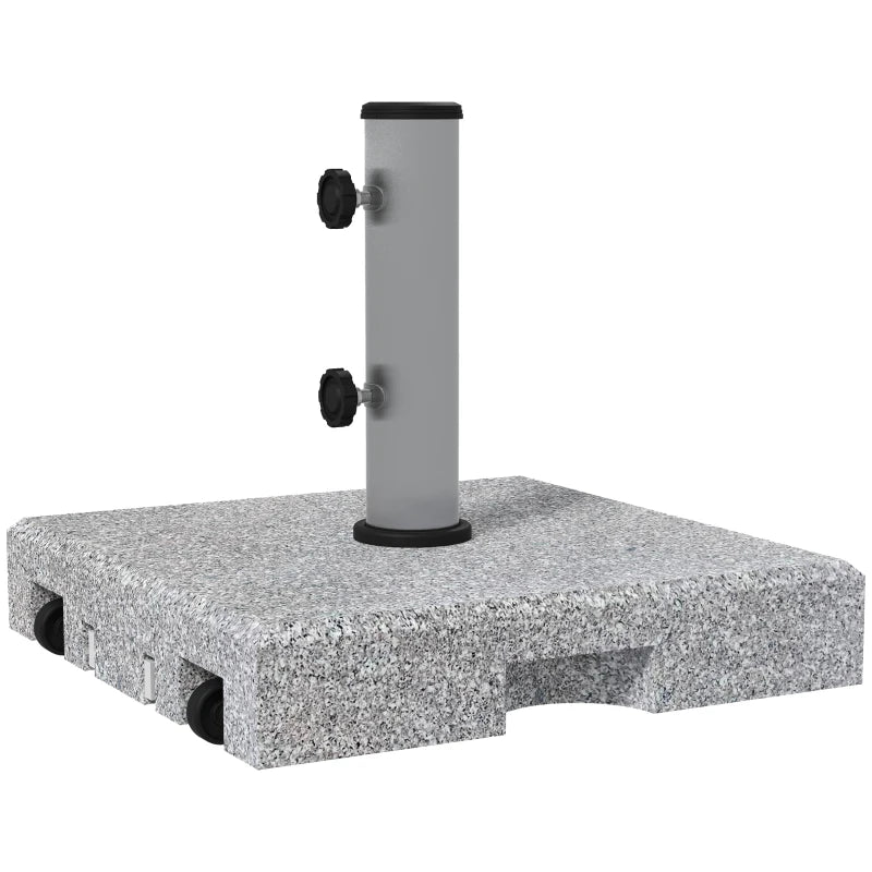 Grey Granite Umbrella Base with Wheels - 28kg Heavy Duty Stand