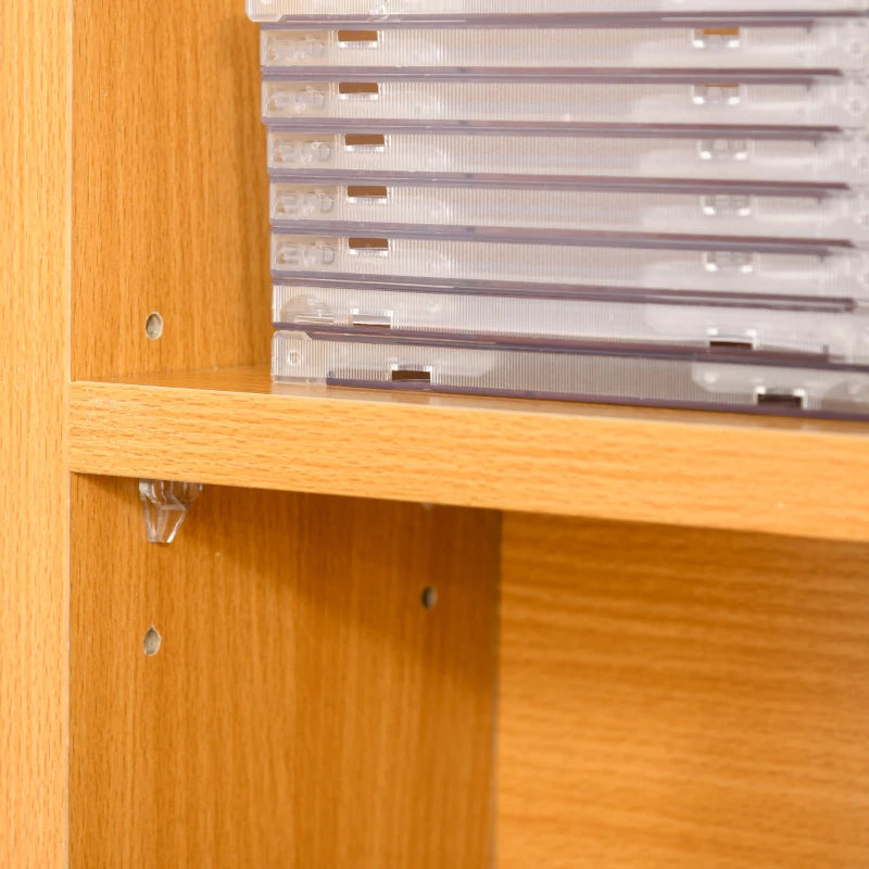 Adjustable CD Storage Unit - Beech Wood Finish, 89 x 130.5 cm, Perfect for Organizing Your Music Collection