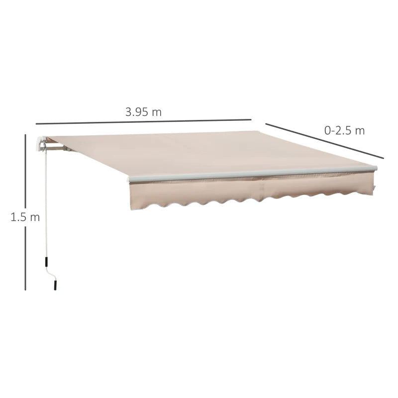 Beige 4m x 2.5m Manual Awning