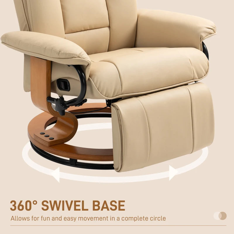 Beige Faux Leather Recliner Chair for Ultimate Comfort and Style in Your Living Room