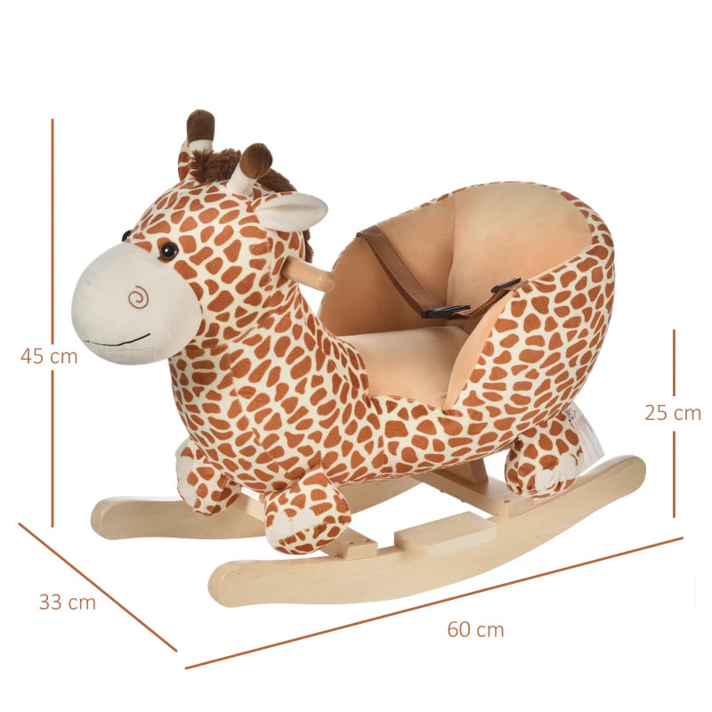 Giraffe Rocking Horse Toy for Kids - Safe Seat Belt for Toddlers - Perfect Baby Gift for Playtime