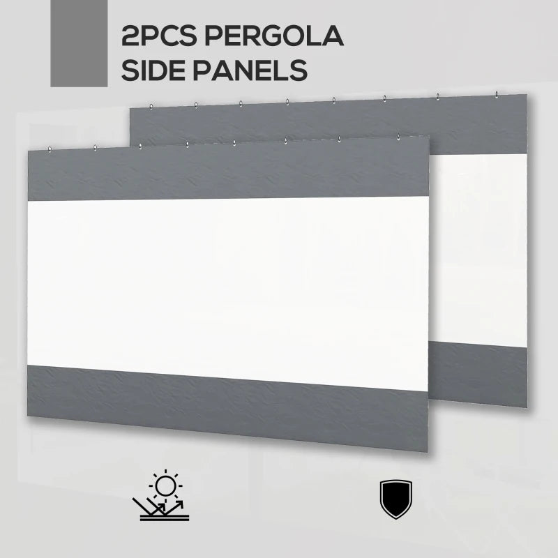 Grey Pergola Panels Set - 3 x 2m, Pack of 2