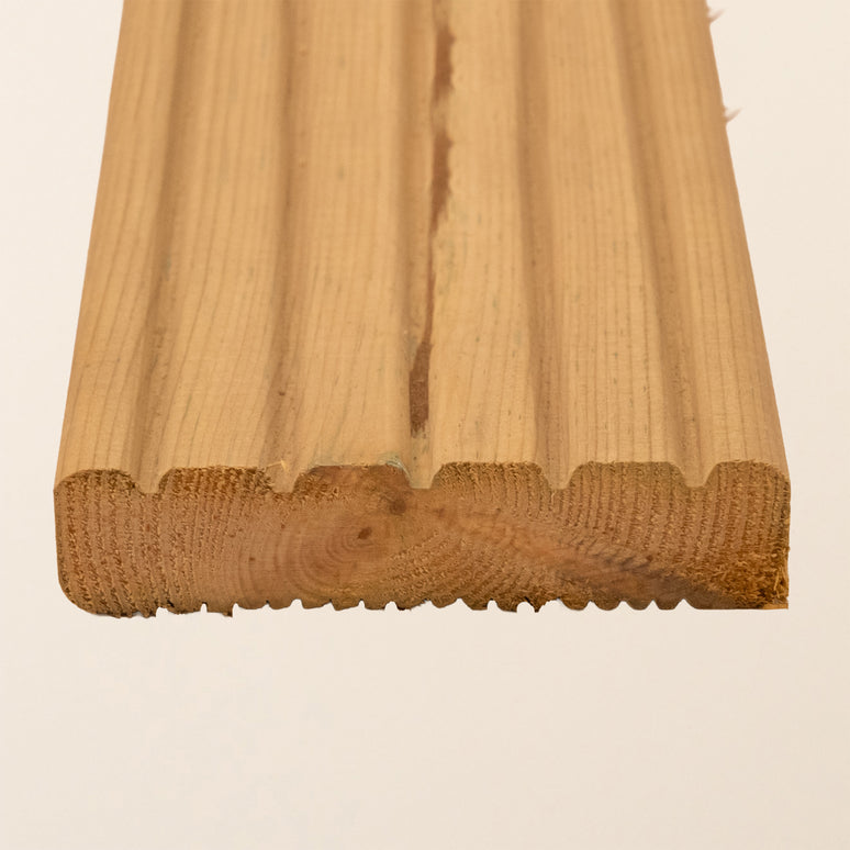 Pressure Treated Timber Decking Boards 94mm x 21mm – Joinery Grade Kiln Dried Scandinavian Redwood, Green Tanalith Treated