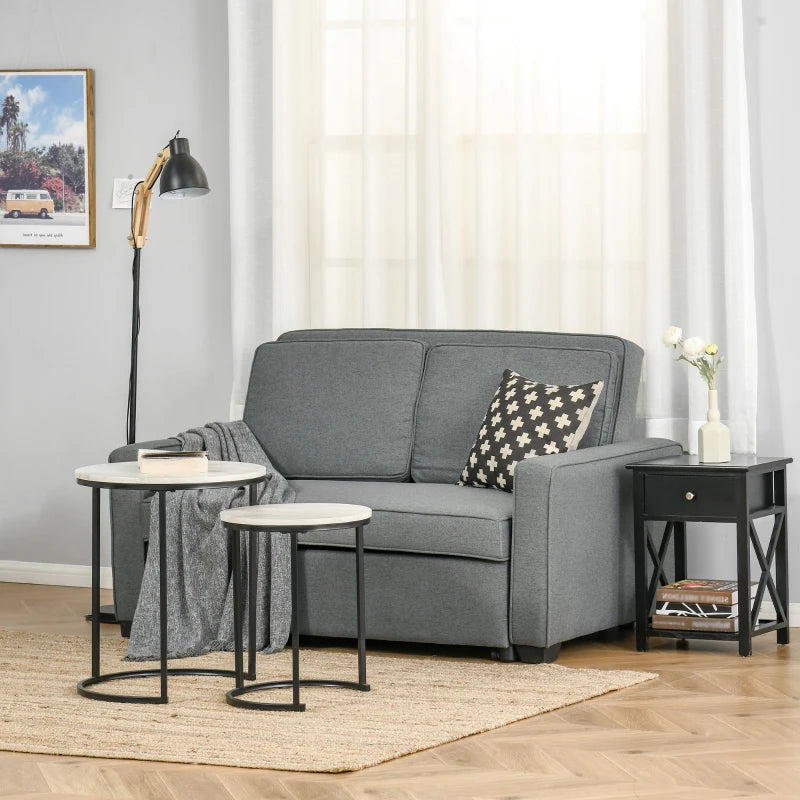 Grey Click Clack Double Sofa Bed with Adjustable Backrest for Living Room and Bedroom Comfort