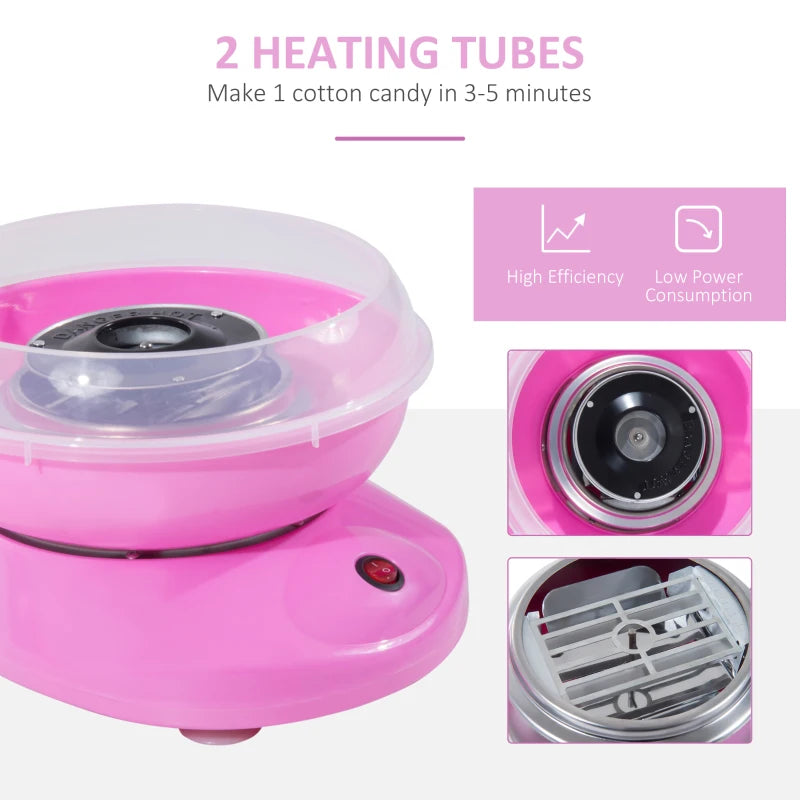 Electric Candy Floss Machine - 450W Cotton Candy Maker in Pink - Perfect for Parties & Events
