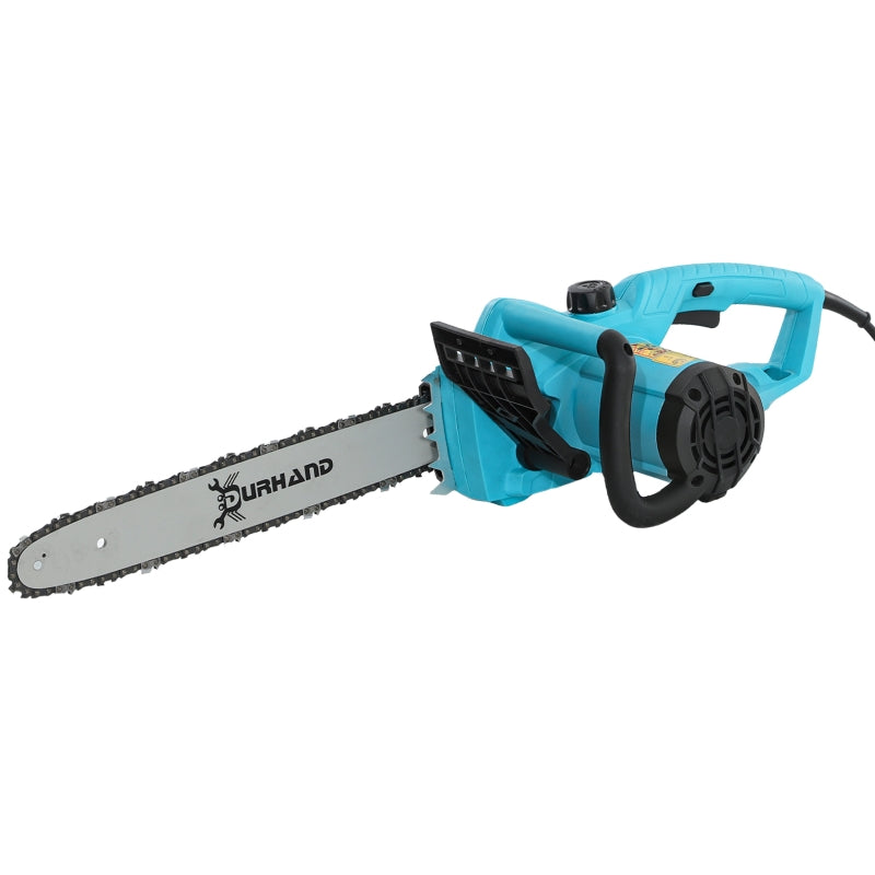 2000W Aluminium Chainsaw with Double Brake, 40cm Blade, for Wood, Trees & Branches - Blue