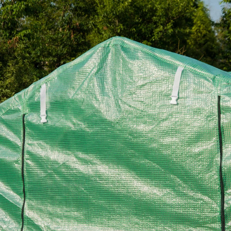 Green Walk-In Garden Greenhouse with Windows and Door (4x2m)