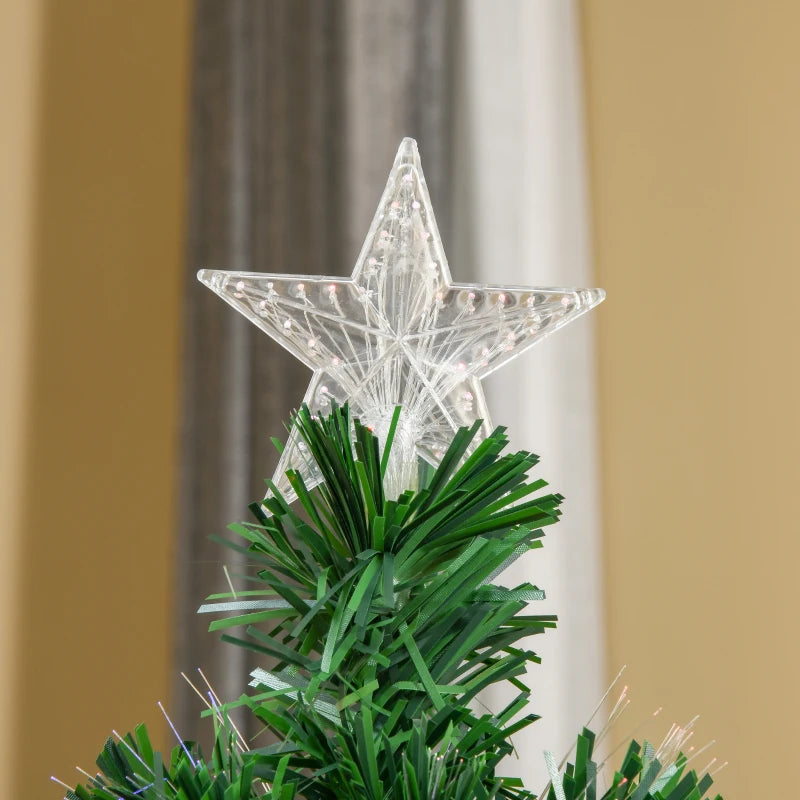 5FT Pre-Lit Fibre Optic Christmas Tree with Multi-Colour Lights & Tree Topper - Perfect Holiday Décor for Xmas