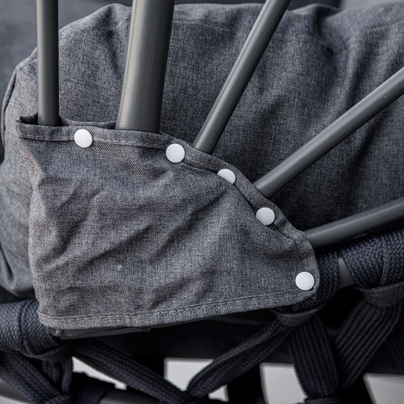 Grey Hanging Egg Swing Chair with Stand, Cushion, and Canopy