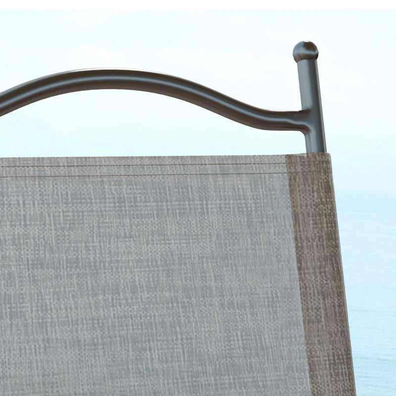 Set of 2 Folding Garden Chairs with Mesh Seats - Outdoor Patio Furniture, Brown