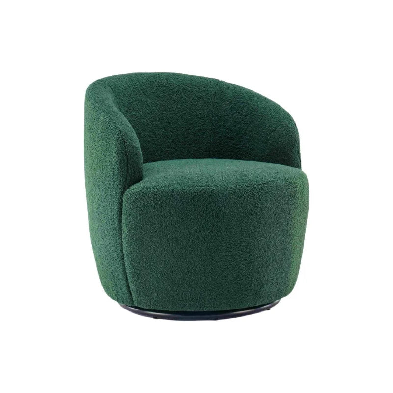 Ergonomic Dark Green Swivel Armchair with 360° Rotation for Reading Room, 64x64x71 cm
