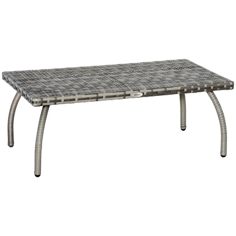 Grey Rattan Garden Coffee Table