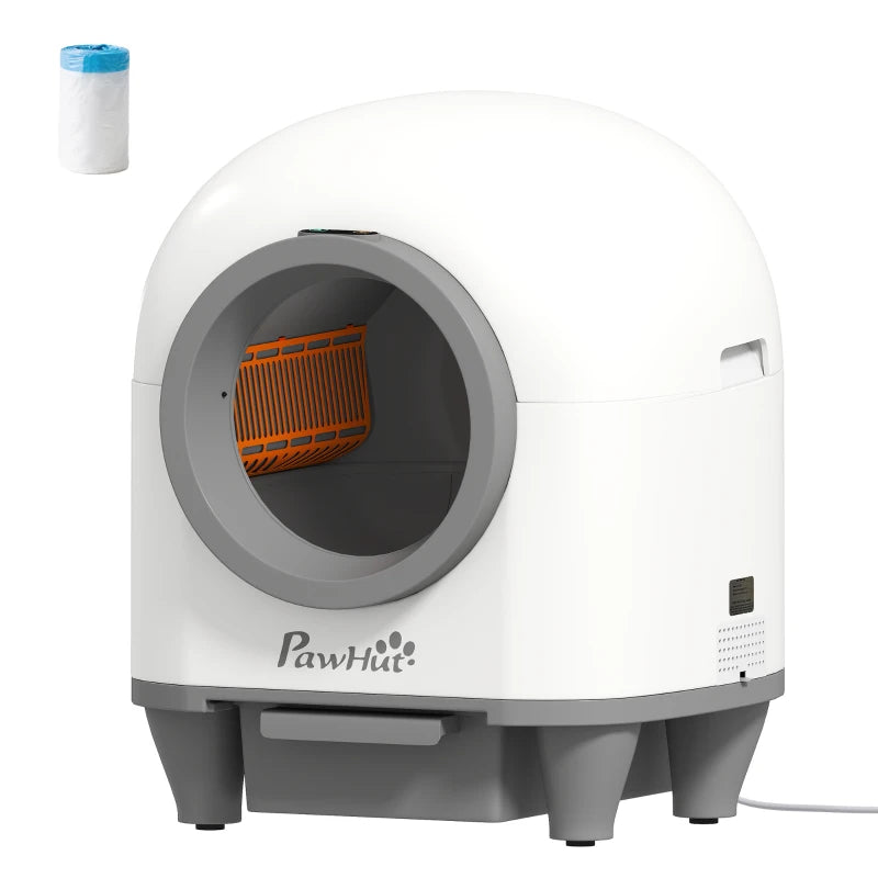 Extra Large Self Cleaning Cat Litter Tray with APP Control Safety Protection Odor Removal Rubbish Bag for Multiple Kittens 80L