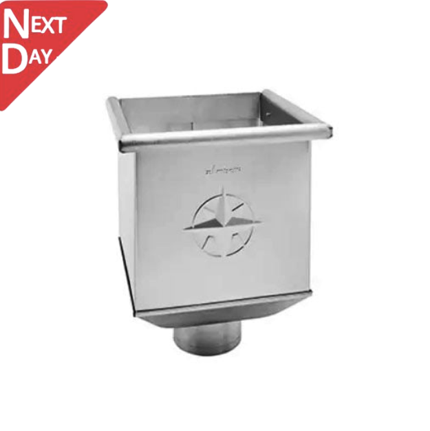 Galvanised Steel Hopper Head 230w x 230d x 300h with 80mm Outlet