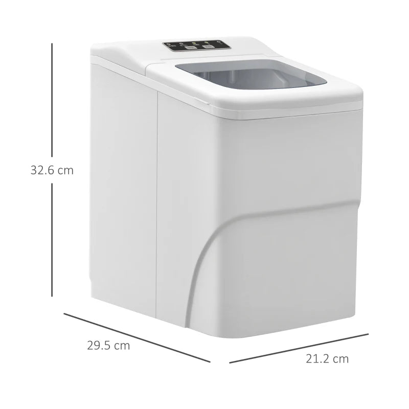 12kg Countertop Ice Cube Maker Machine with Scoop - Compact White Ice Maker for Home & Office Use